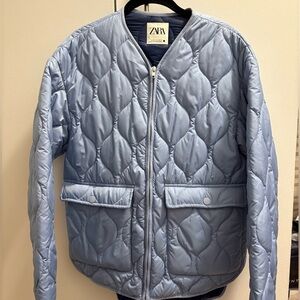 ZARA BLUE QUILTED JACKET